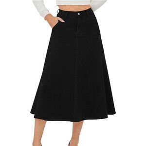 Women's Stretchy High Wasited A Line Black